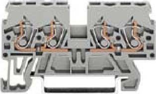 WAGO - Tuplapot.liitin 4mm2 harm - WAGO 870-826 (100 kpl.)