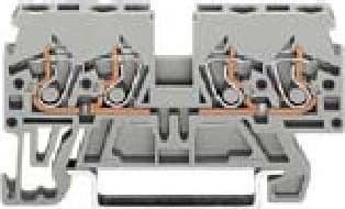 WAGO - Tuplapot.liitin 4mm2 harm - WAGO 870-826 (100 kpl.)