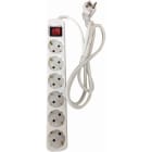 TRADEFORCE - Jatkojohto on/off 3300011 - H05VV-F, 3G1.5, 1.5m 6xschuko