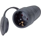 TRADEFORCE - Jatkopistorasia 13270004 - GEL-005, IP44, musta 1xschuko