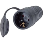 TRADEFORCE - Jatkopistorasia 13270004 - GEL-005, IP44, musta 1xschuko