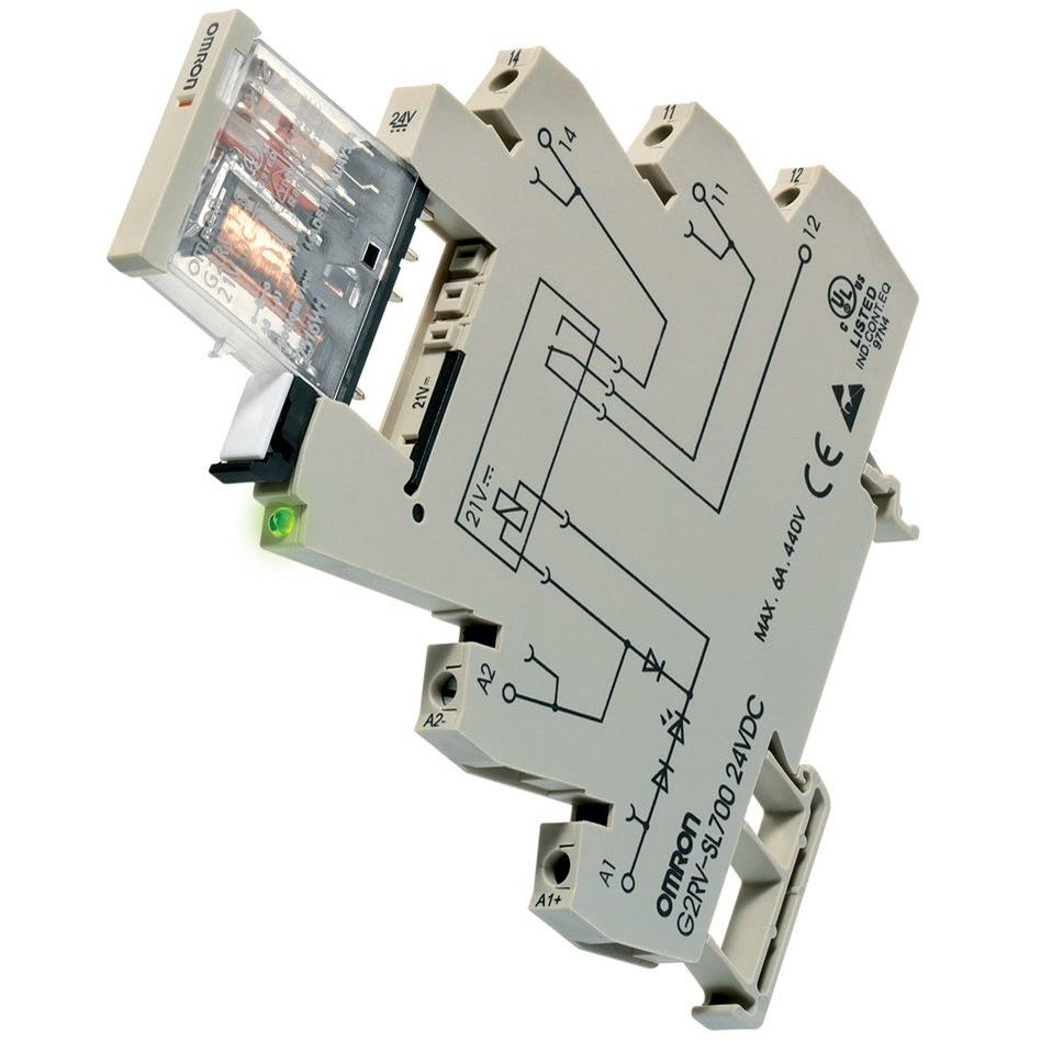 OMRON - 6mm kapea rele+jousikanta - G2RV-SL500 AC/DC24