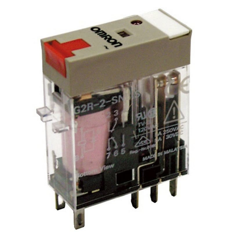 OMRON - Välirele 5A,2vaihtok,TEST,24AC - G2R-2-SNI 24AC(S)