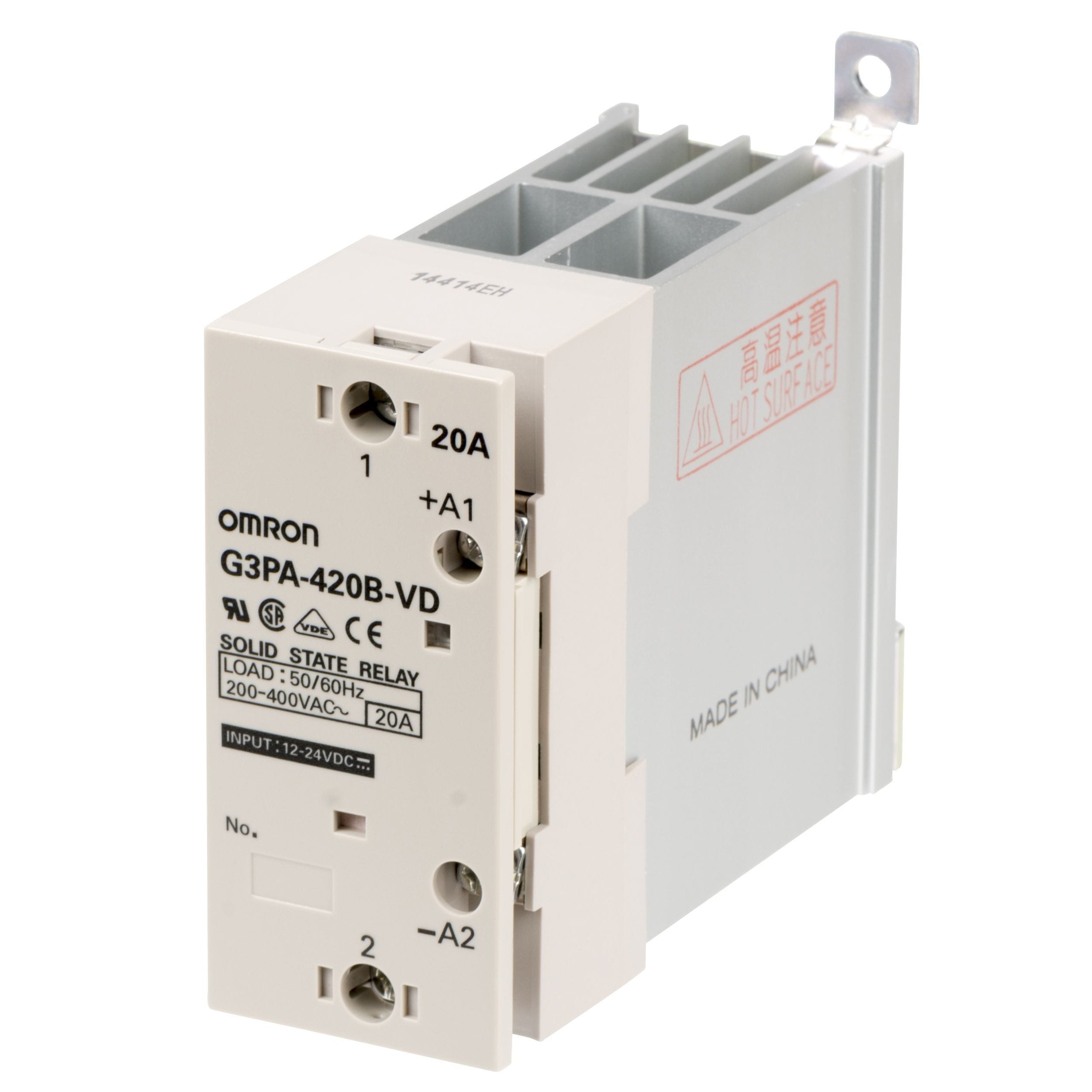OMRON - Puolijohderele 20A 200-480VAC - G3PA-420B-VD-2 24-12DC