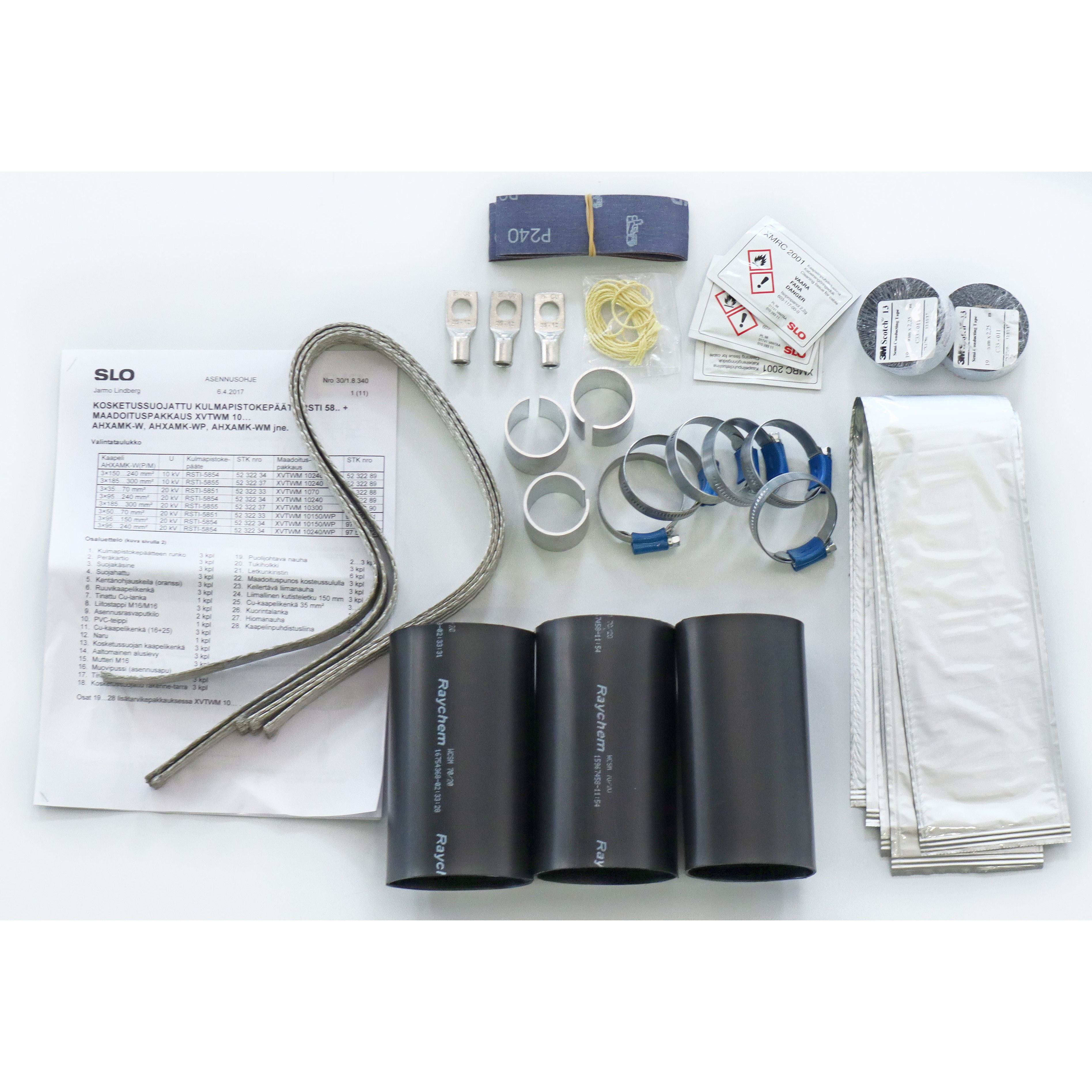 SONEPAR TUOTESARJAT - Maadoituspakkaus RSTI 58, RSES ja RSSS - XVTWM 10240/WP 95-240 mm2 20 kV