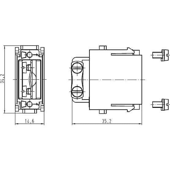 HARTING - D-Sub Modul without. D-Sub ins - 09140009931 Han-Modular