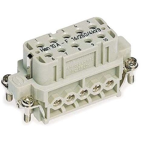 HARTING - Han 10A Kosketinosa, naaras - 09200102812 Pistukka ruuvi