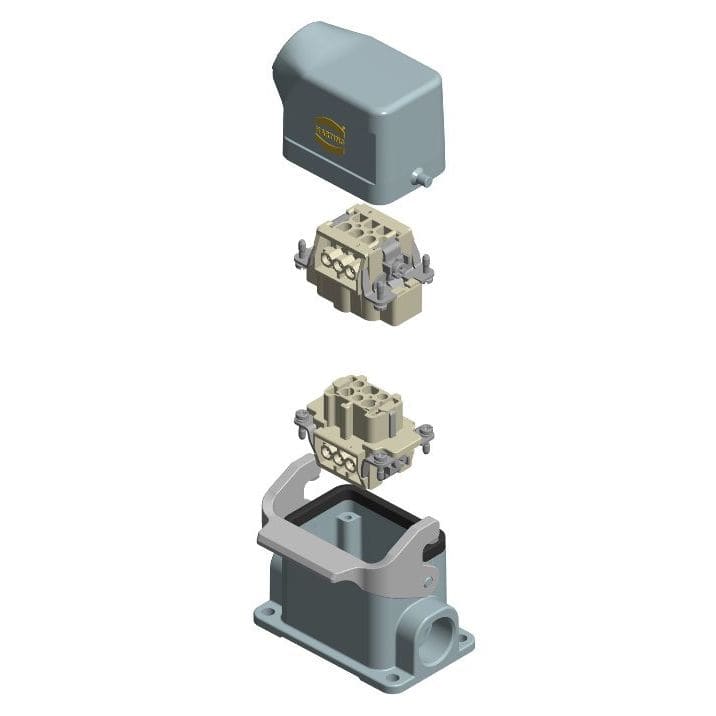 HARTING - Liitinpari Kulma&pinta 6+PE - 6104402006000 Han6B&Han6E Kit1