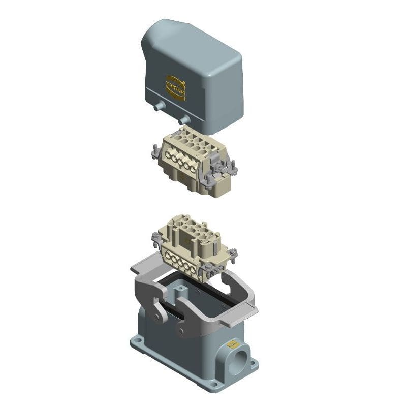 HARTING - Liitinpari Kulma&pinta 10+PE - 6104402006200 Han10B&Han10E Ki