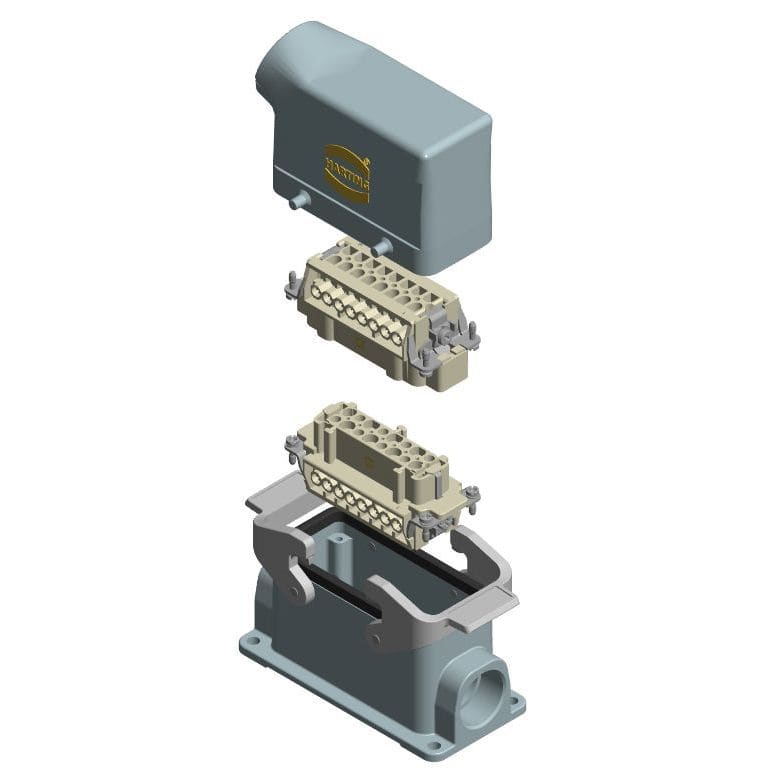 HARTING - Liitinpari Kulma&pinta 16+PE - 6104402006400 Han 16B&Han 16E