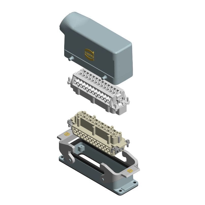 HARTING - Liitinpari Kulma&läpiv. 24+PE - 6104402006700 Han 24B&Han 24E