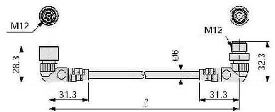 SMC PNEUMATIIKKATUOTTEET - Kaapeli M12 Ex500:Lle 3 M Kulm - EX500-AC030-SAPA