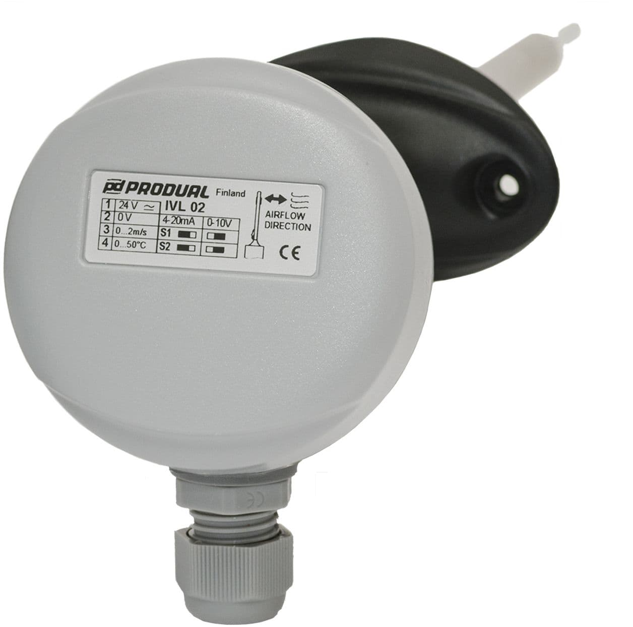 PRODUAL - Ilmanvirtauslähetin 0-2 m/s - IVL 02 / 1130030