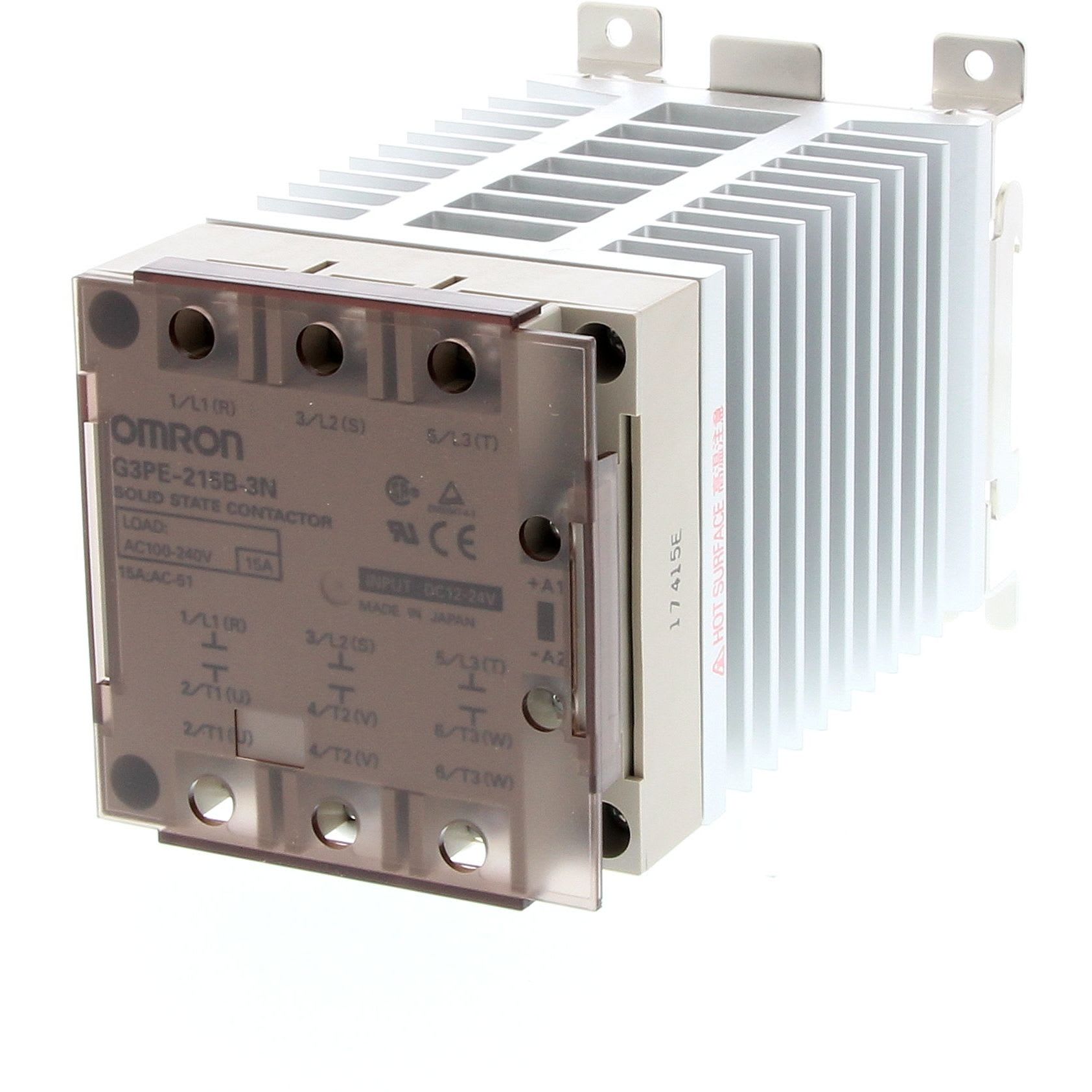 OMRON - Solid-State relay, 3-pole, DIN-track mou - G3PE-215B-3N 12-24VDC