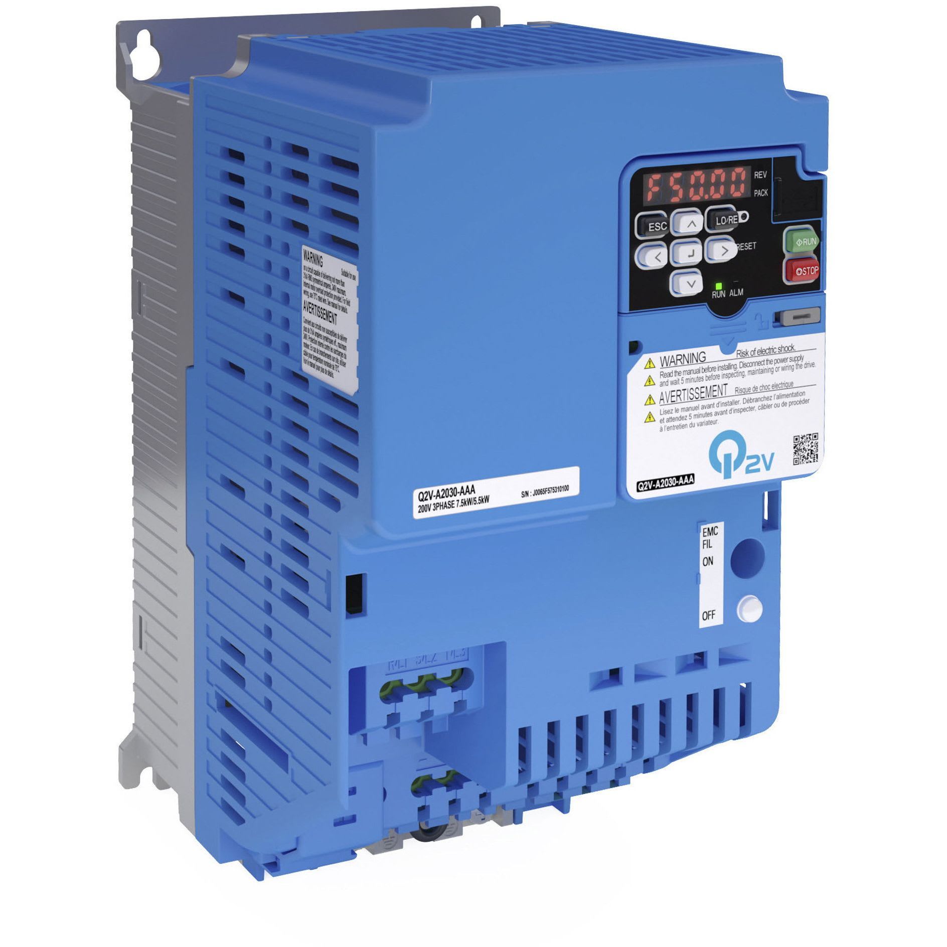 OMRON - Inverter Q2V 200V, ND: 82.0 A / 22.0 kW, - Q2V-A2082-AAA