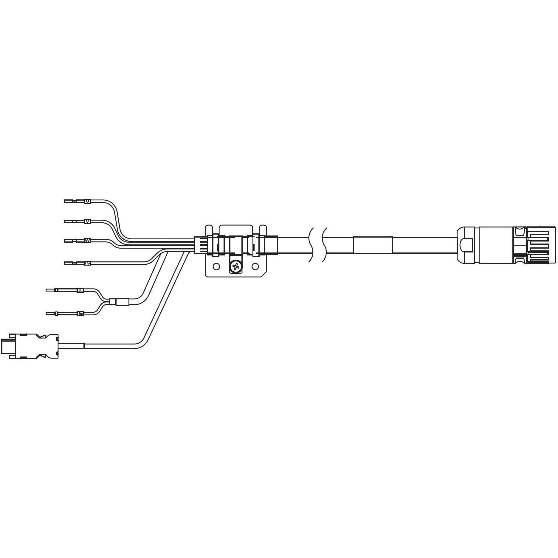 OMRON - 1SA series servo hybrid cable, 20 m, wit - R88A-CX1C020BF