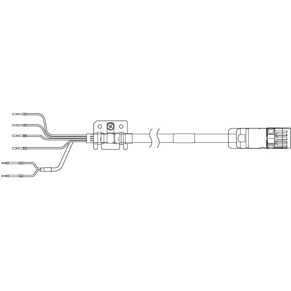 OMRON - 1S series servo motor power cable, 20 m, - R88A-CA1G020BF