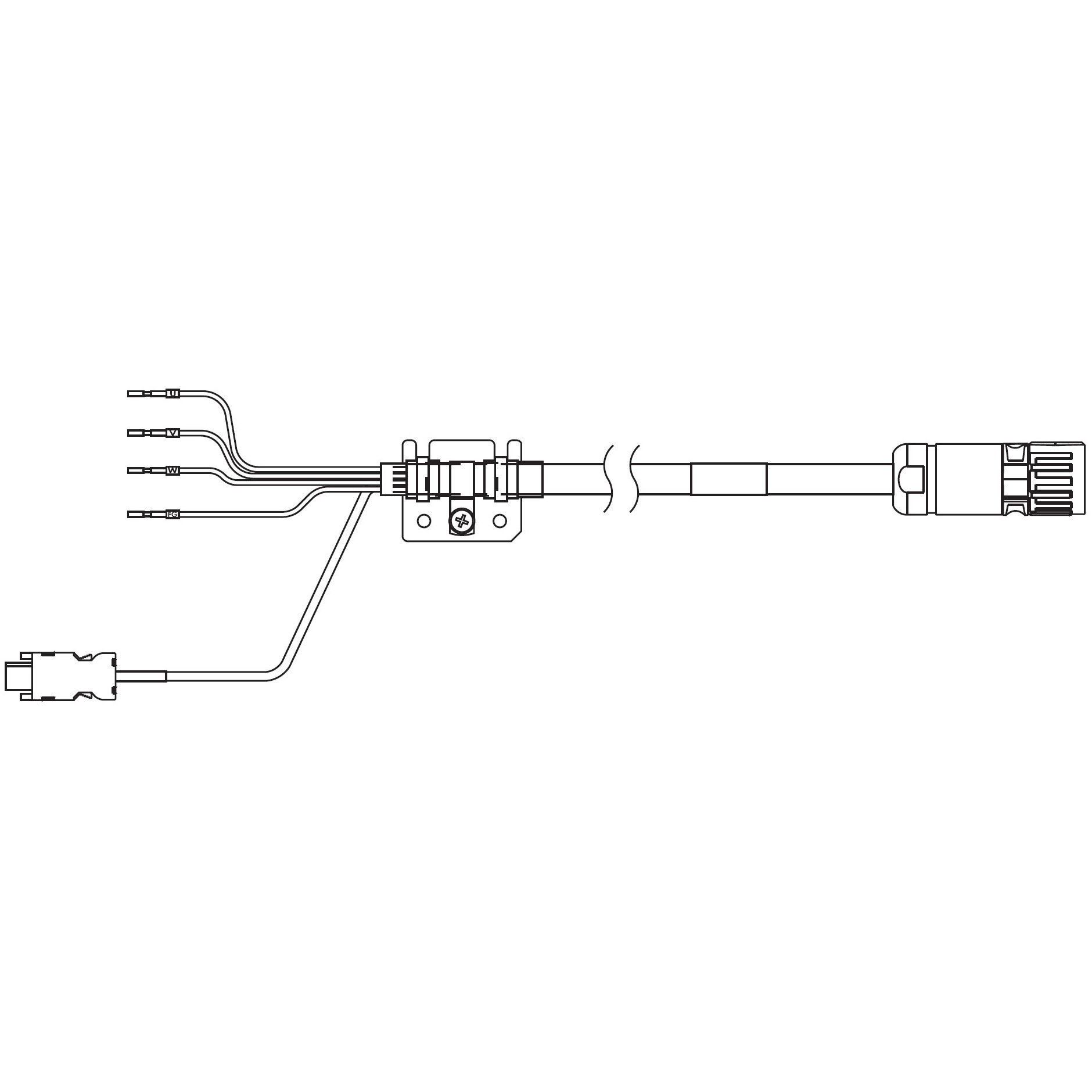 OMRON - 1SA series servo hybrid cable, 20 m, non - R88A-CX1C020SF