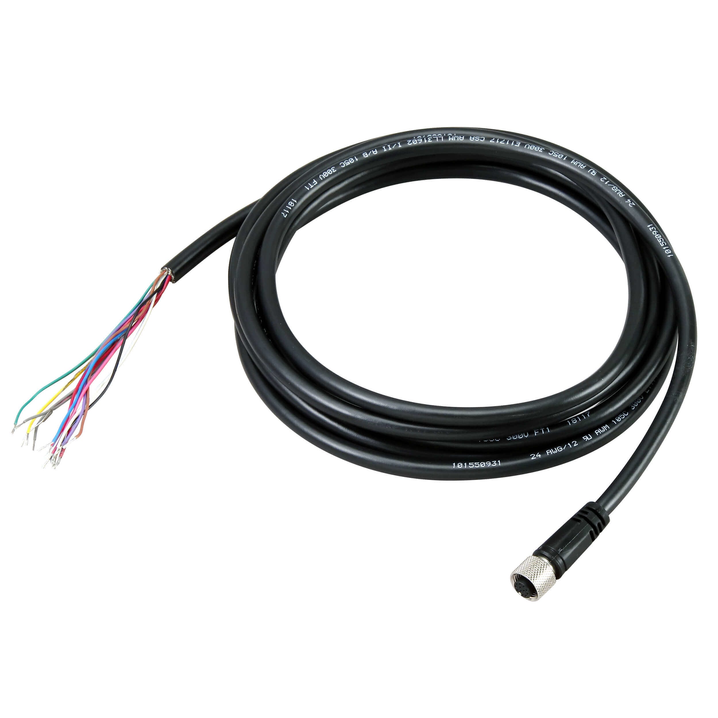 OMRON - V/F 430-F M12 to Flying Leads Cable, 3 m - V430-W8-3M