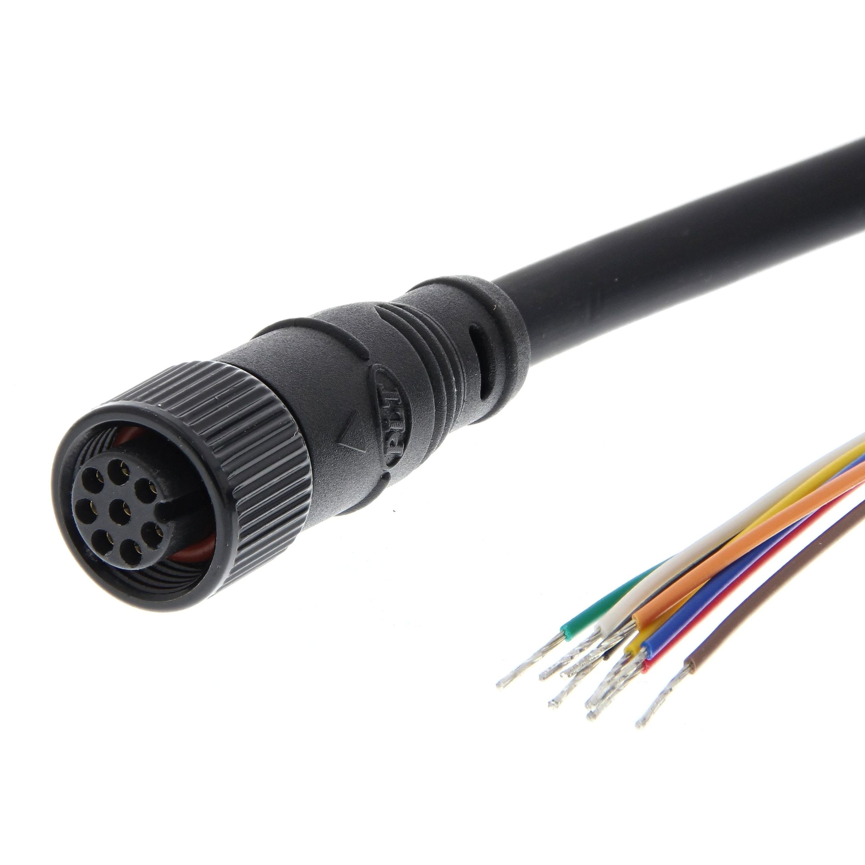 OMRON - Quick Disconnect Cable, 8-pin M12 to Fly - D40ML-CBL-M12-10M