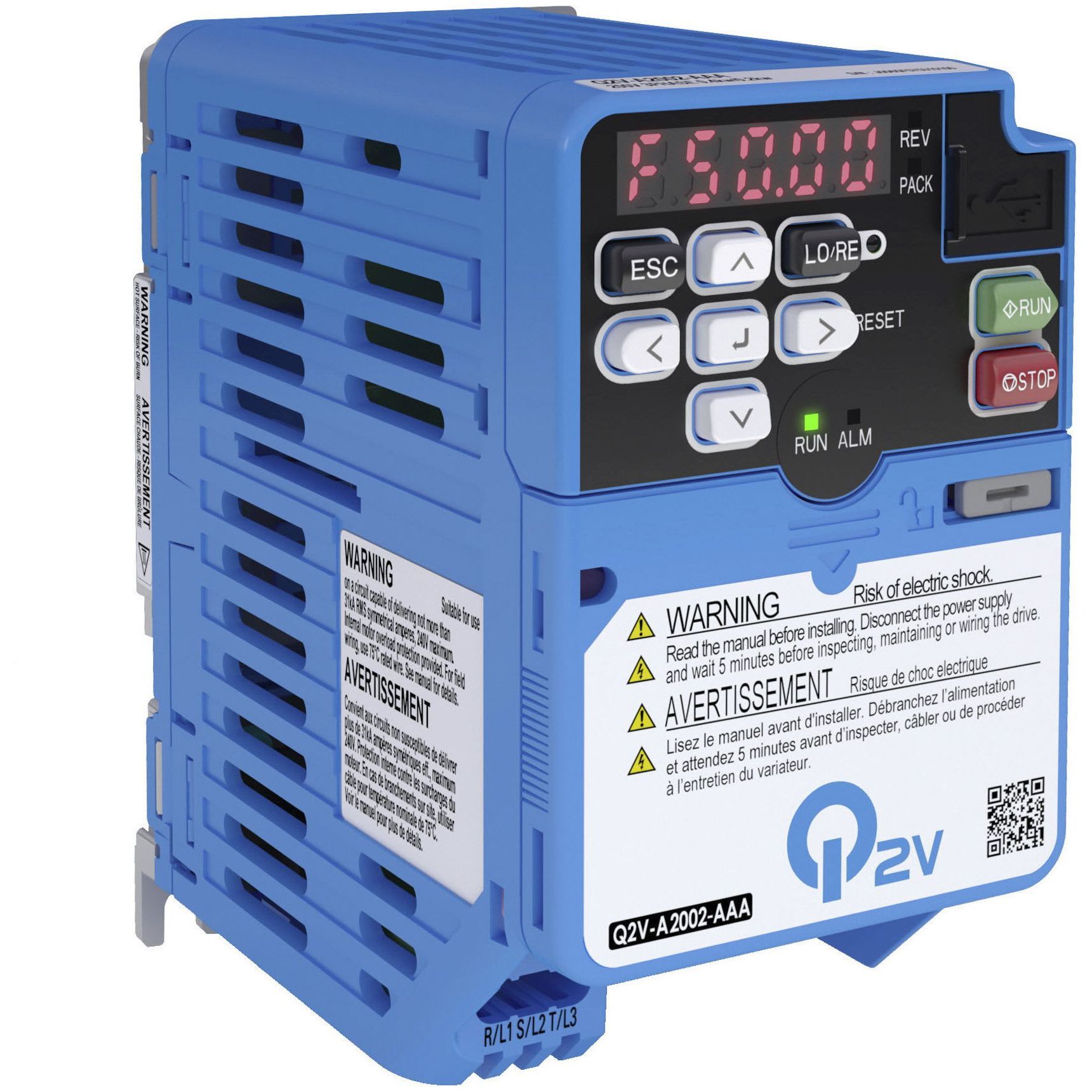 OMRON - Inverter Q2V, 1x200V, ND: 1.9 A / 0.37 k - Q2V-AB002-AAA