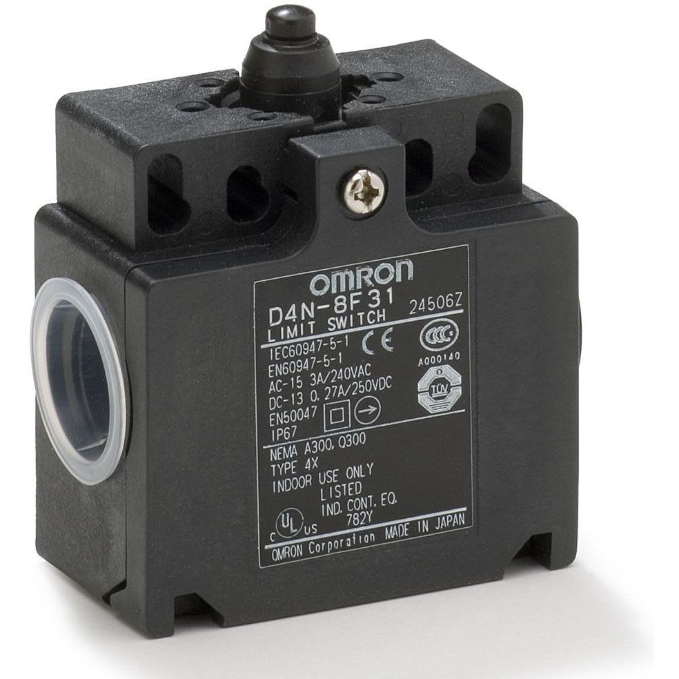 OMRON - Limit switch, plunger, 2 conduit, M20 - D4N-8131
