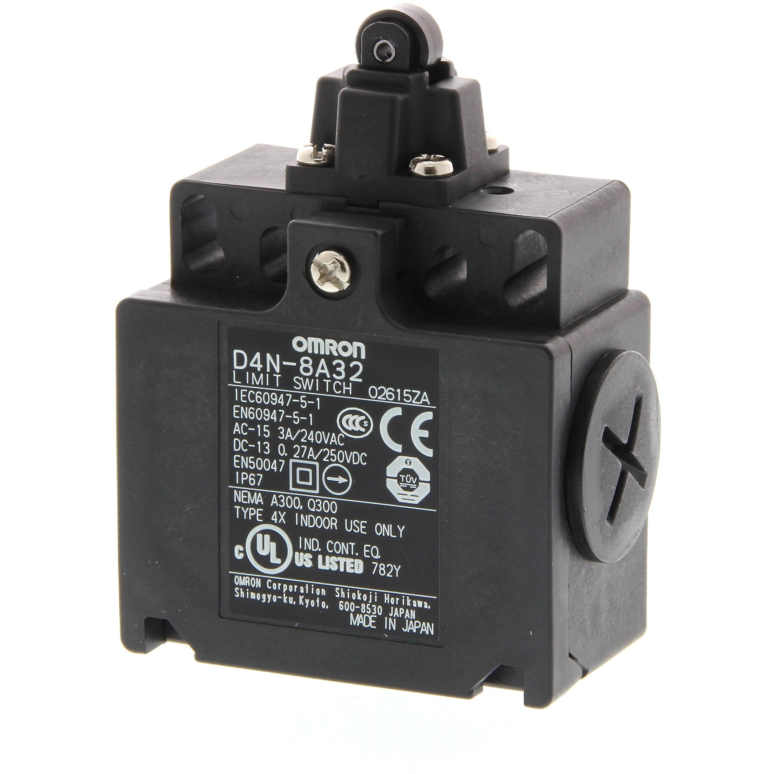 OMRON - Limit switch, Top roller plunger, 1NC/1N - D4N-8A32