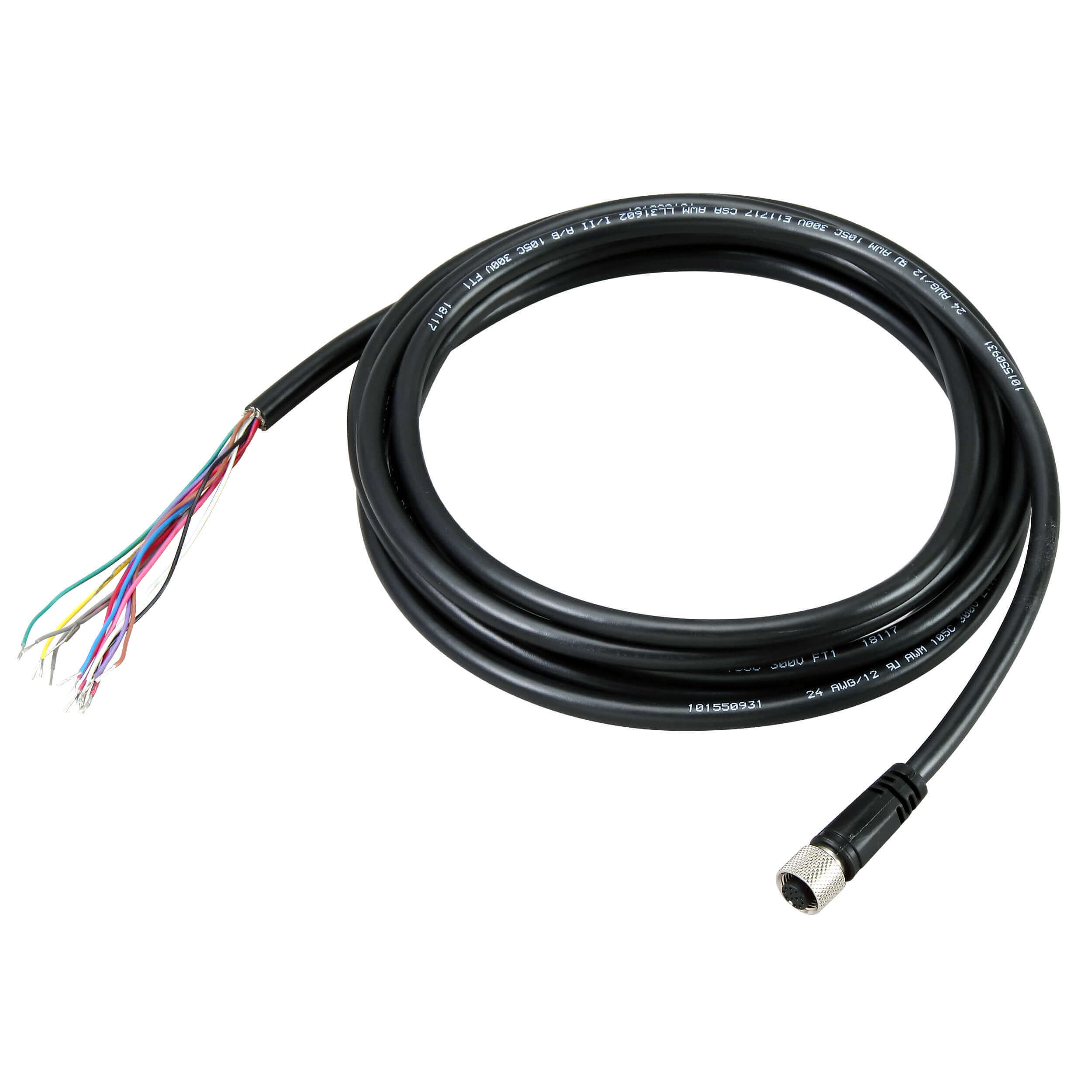 OMRON - V/F 430-F M12 to Flying Leads Cable, 5 m - V430-W8-5M
