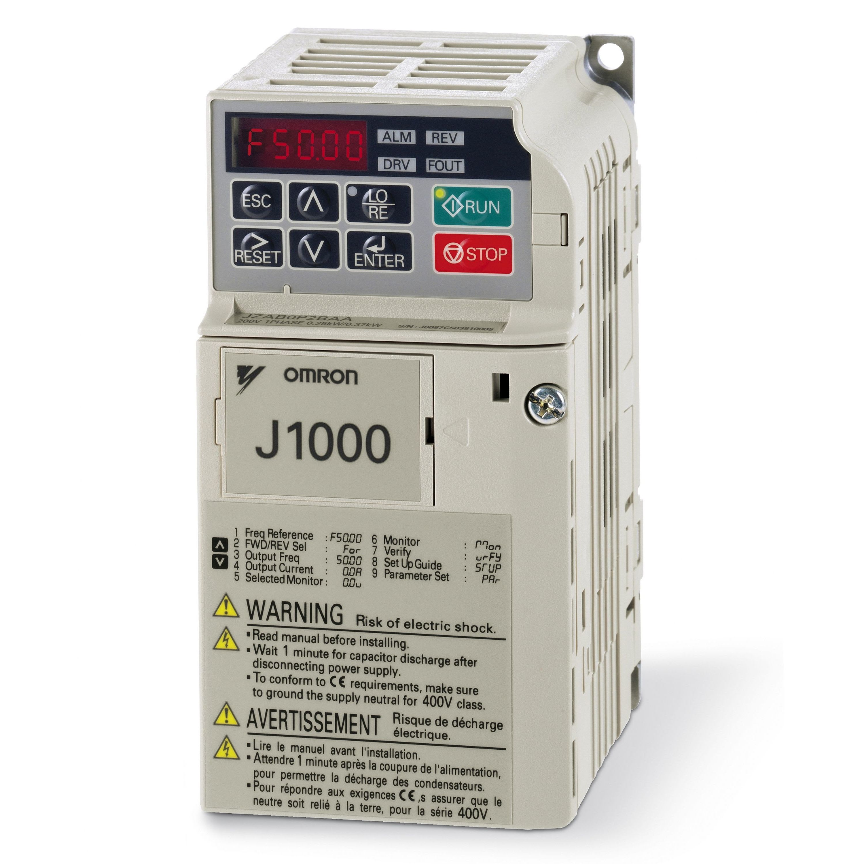 OMRON - Inverter drive, 0.25kW, 1.6A, 240 VAC, s - JZAB0P2BAA