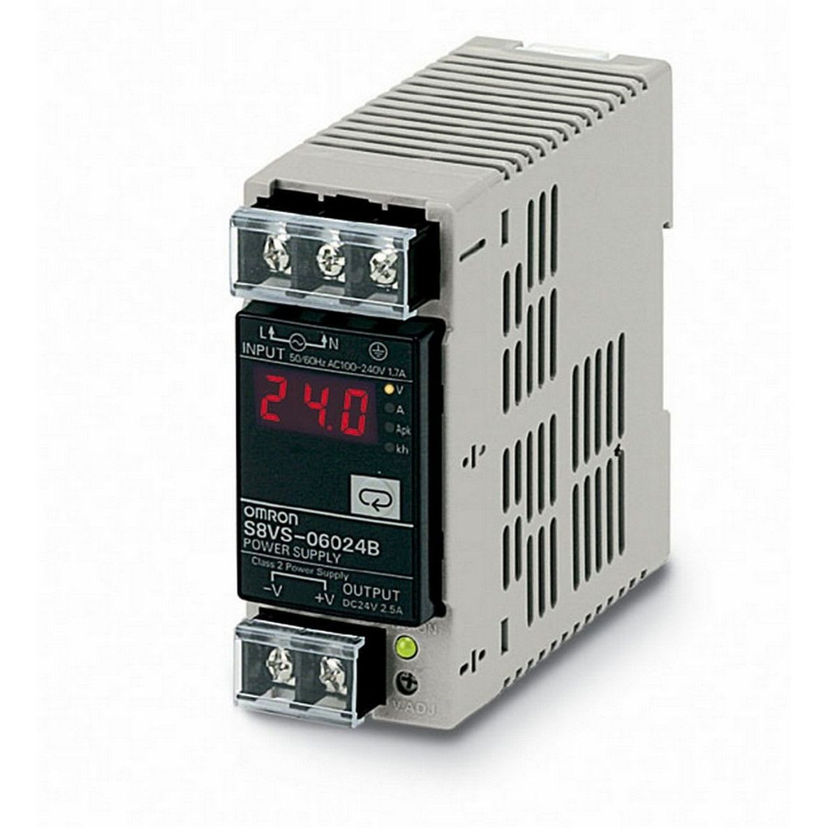 OMRON - Power supply, 60 W, 100-240 VAC input, 2 - S8VS-06024B