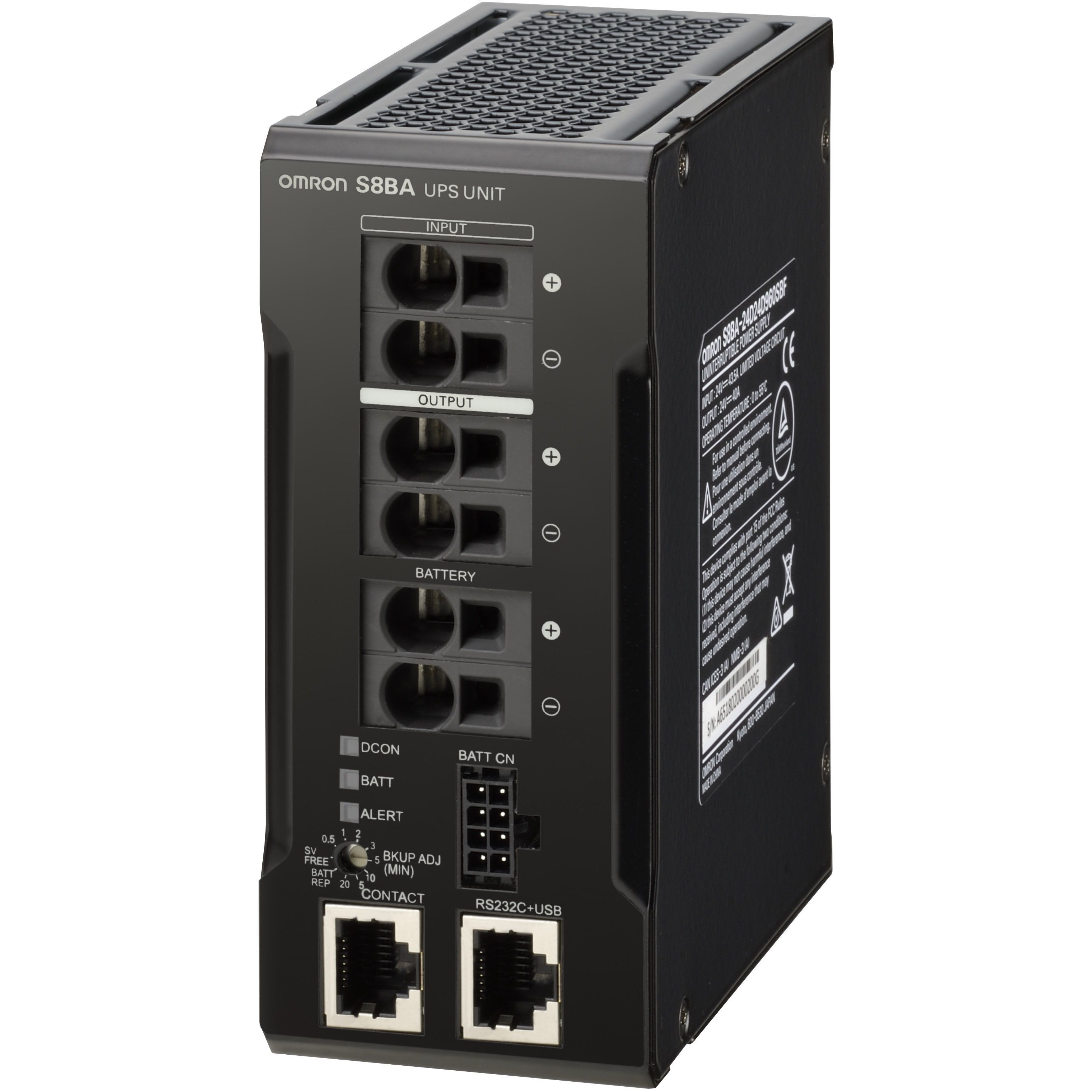 OMRON - UPS, DIN rail type, Separated battery ty - S8BA-24D24D960SBF