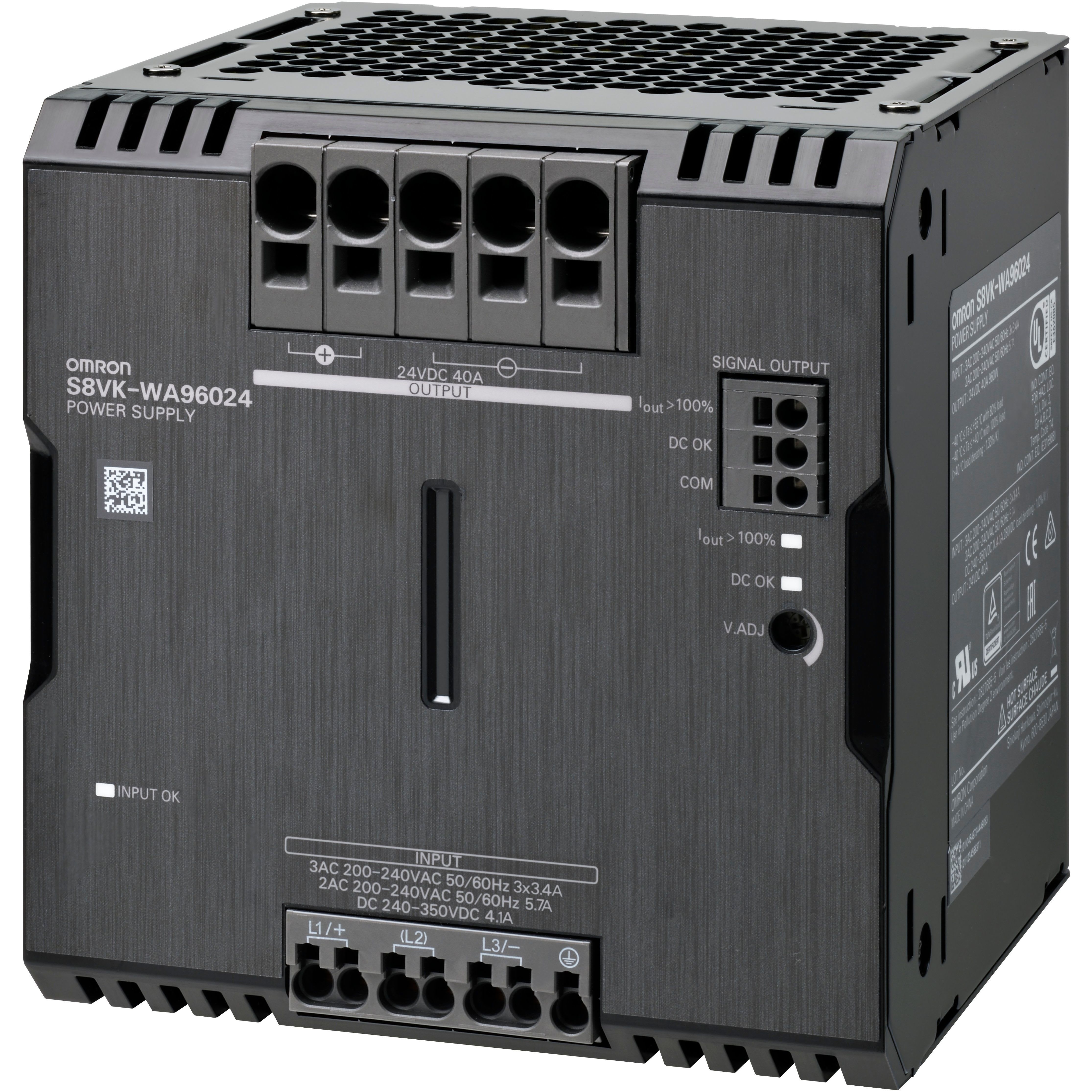 OMRON - 3-phase power supply, 960 W, 24 VDC, 40 - S8VK-WA96024