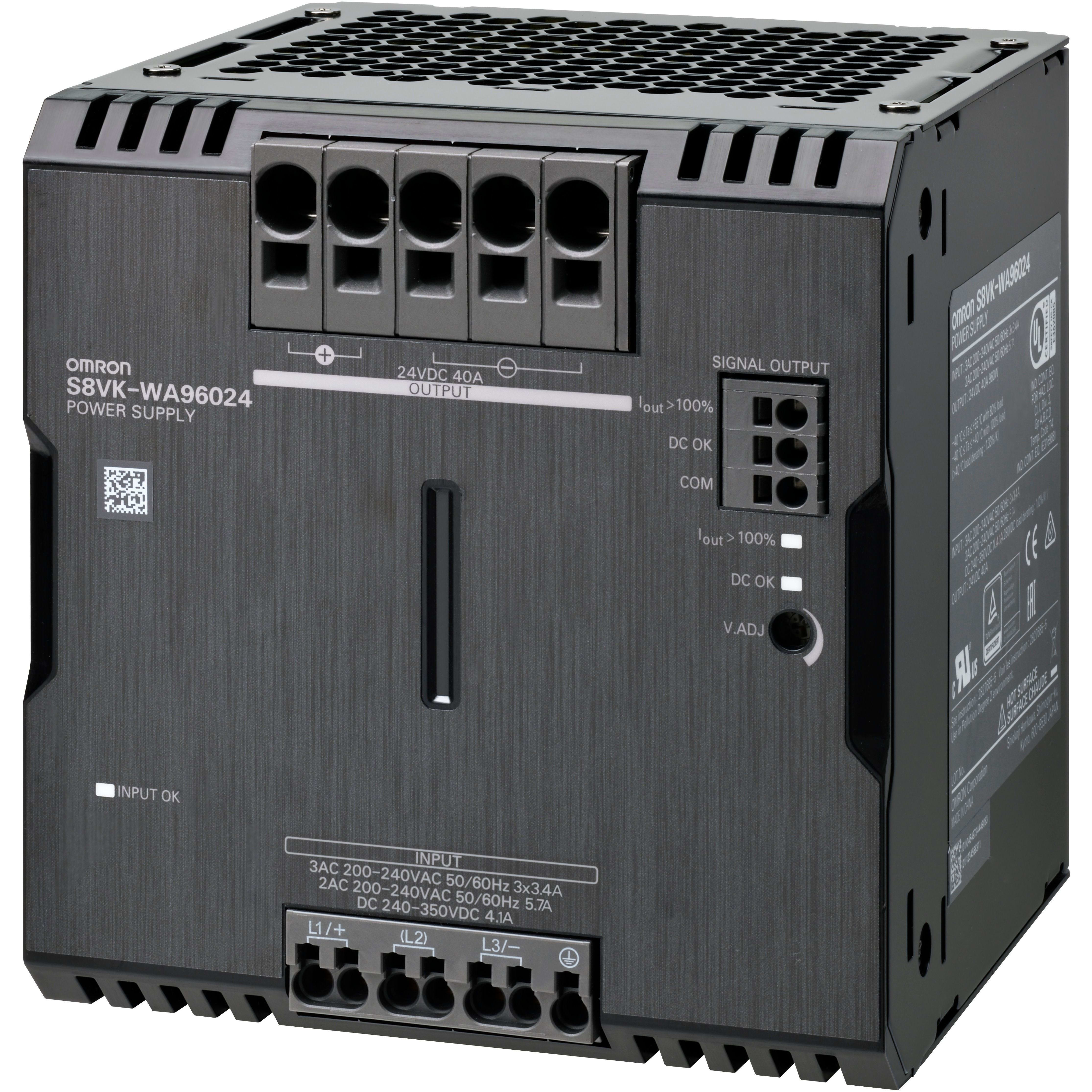 OMRON - 3-phase power supply, 960 W, 24 VDC, 40 - S8VK-WA96024