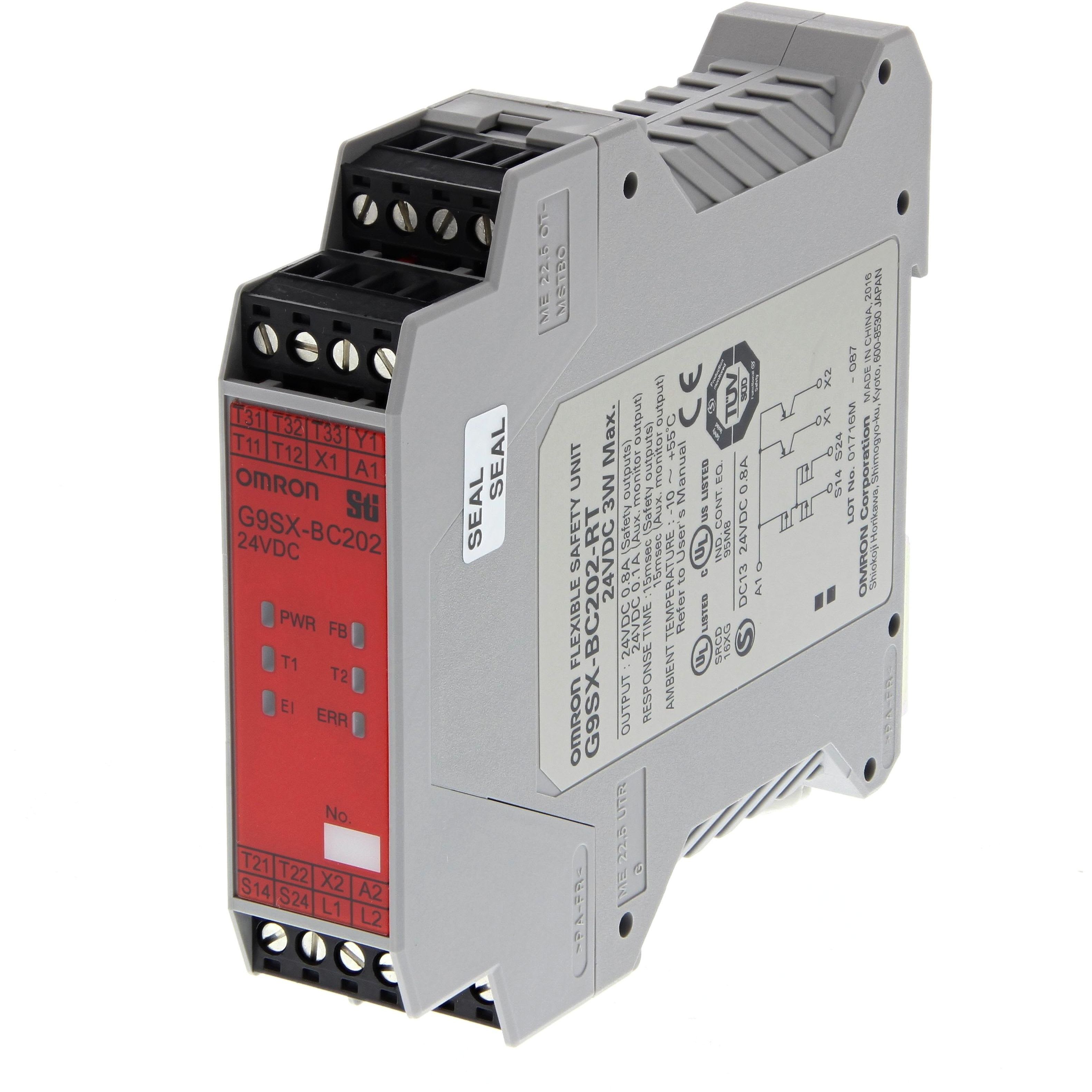 OMRON - Basic unit, 2 x NO solid state safety ou - G9SX-BC202-RT DC24