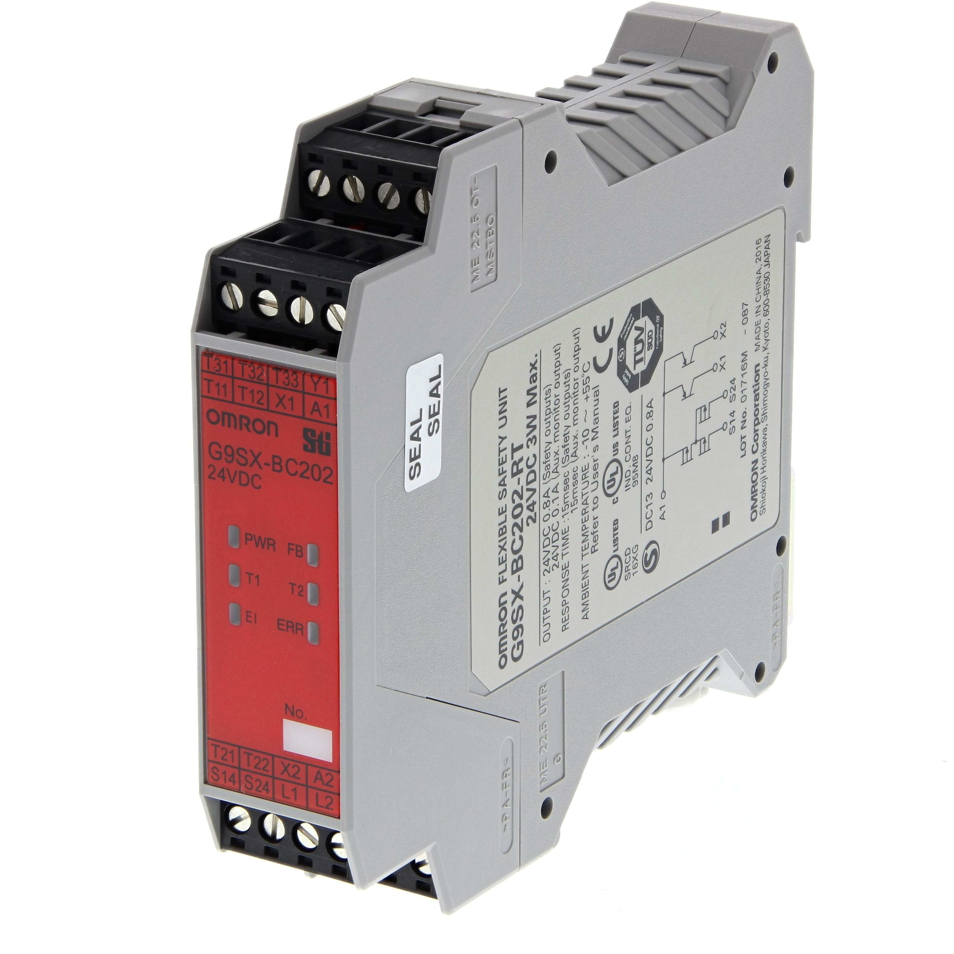 OMRON - Basic unit, 2 x NO solid state safety ou - G9SX-BC202-RT DC24