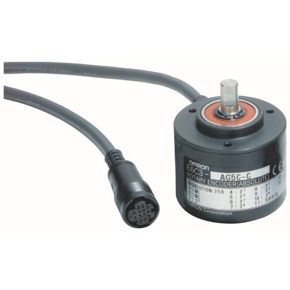 OMRON - Encoder, absolute, 360ppr, 9-bit, 12-24 - E6C3-AG5C-C 360P/R 2M