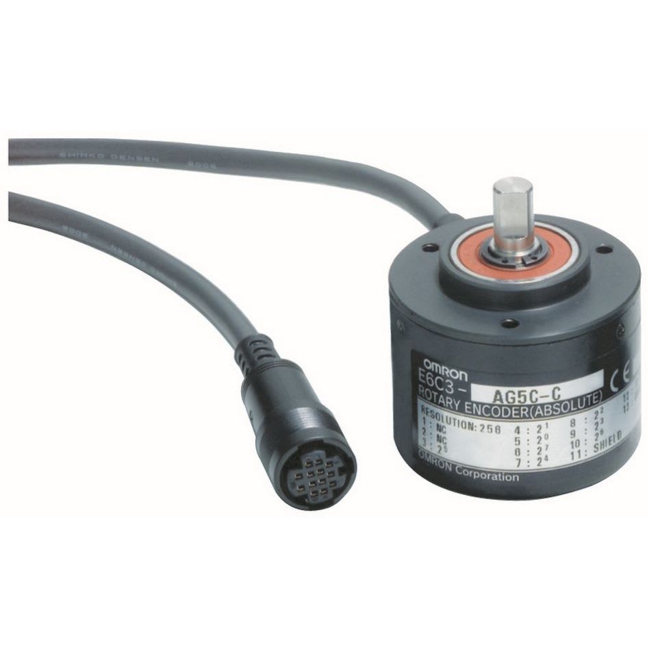 OMRON - Encoder, absolute, 256ppr, 9-bit, 12-24 - E6C3-AG5C-C 256P/R 2M