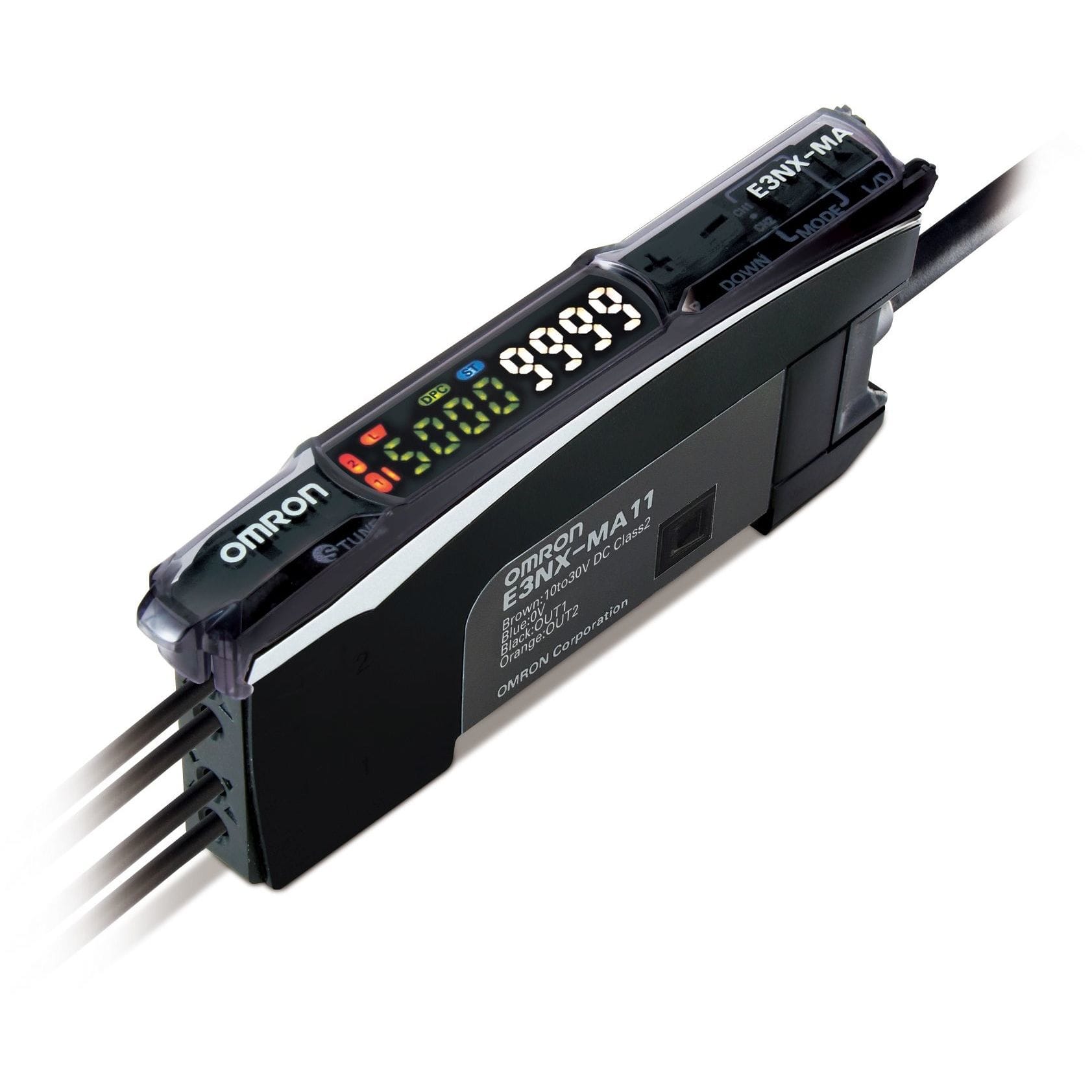 OMRON - Fiber amplifier, 2 fiber input, twin dig - E3NX-MA11 2M