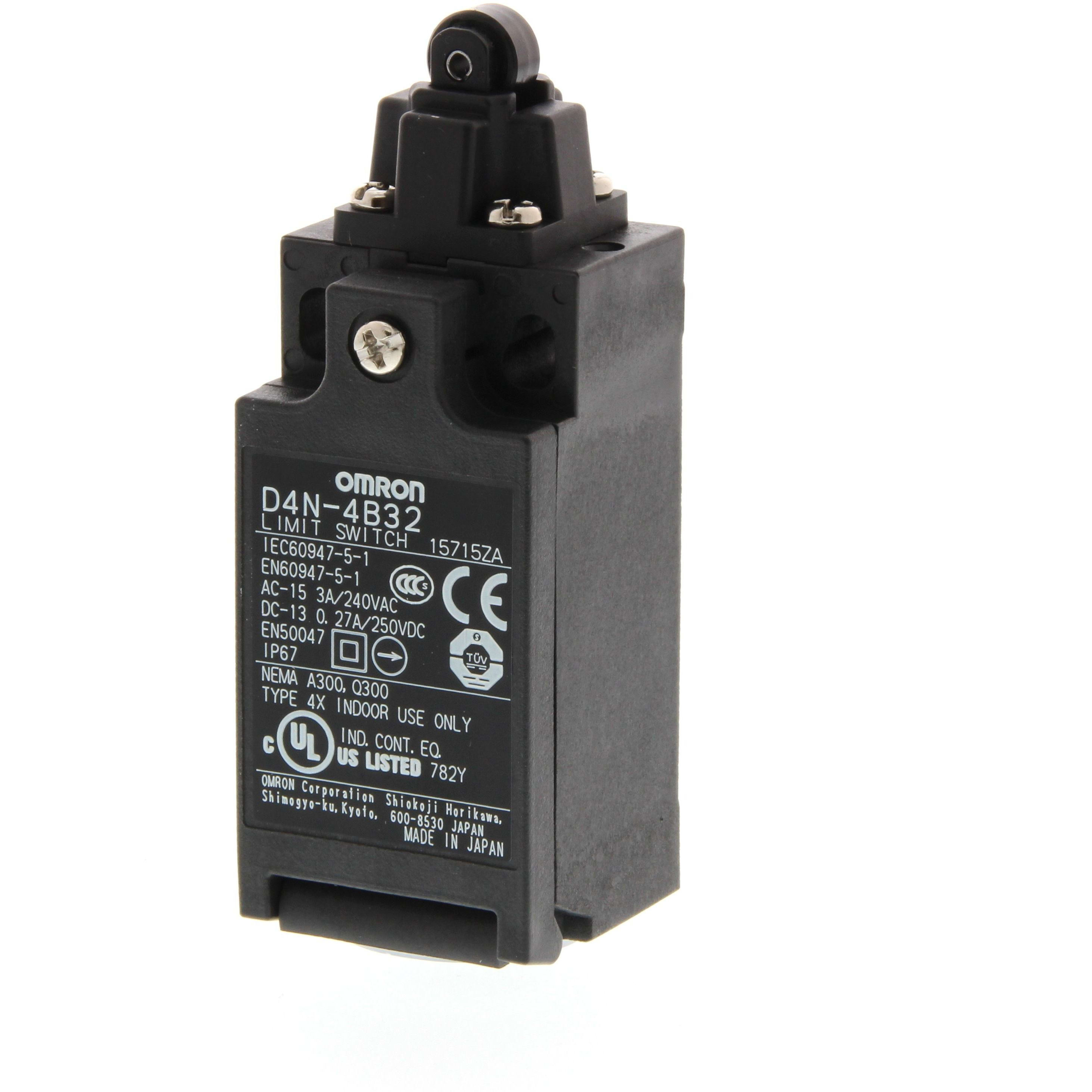 OMRON - Limit switch, Top roller plunger, 2NC (s - D4N-1B32