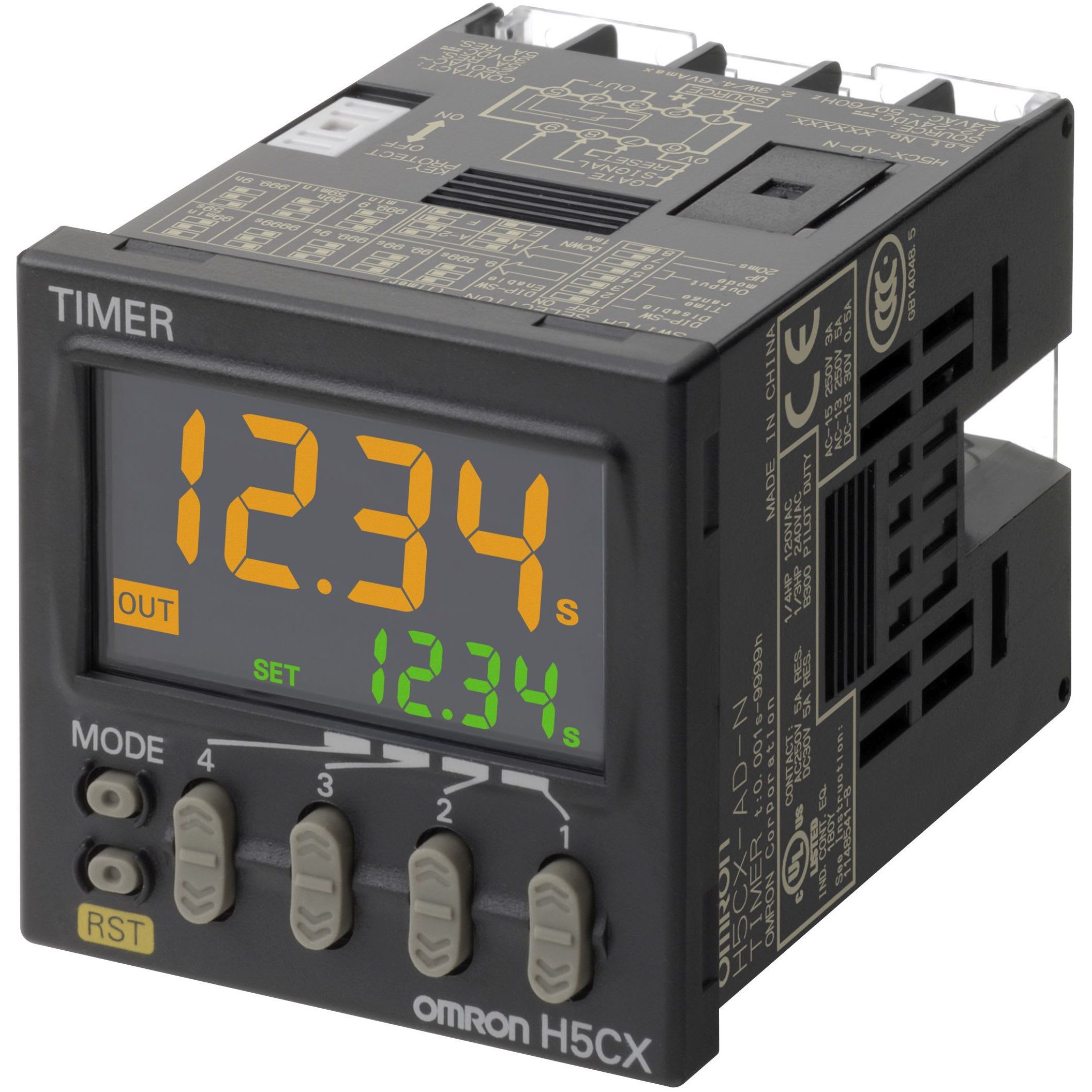 OMRON - Timer, plug-in, 8-pin, DIN 48x48 mm, eco - H5CX-L8E-N
