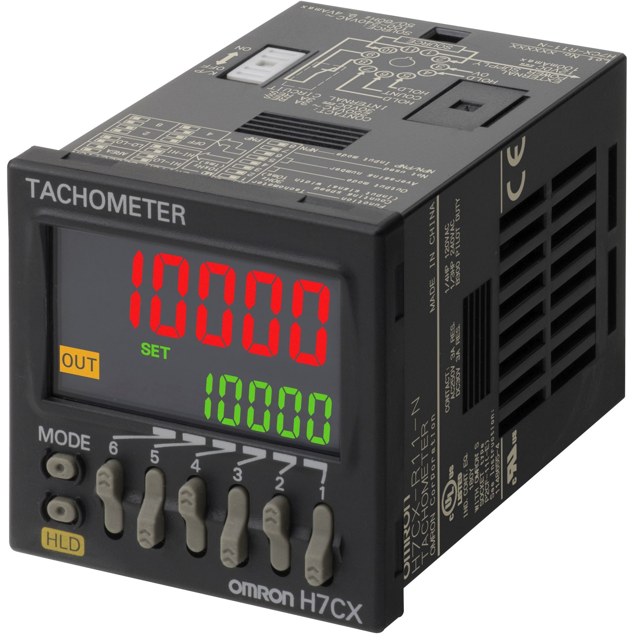 OMRON - Tachometer, plug-in, 11-pin, DIN48x48mm, - H7CX-R11-N