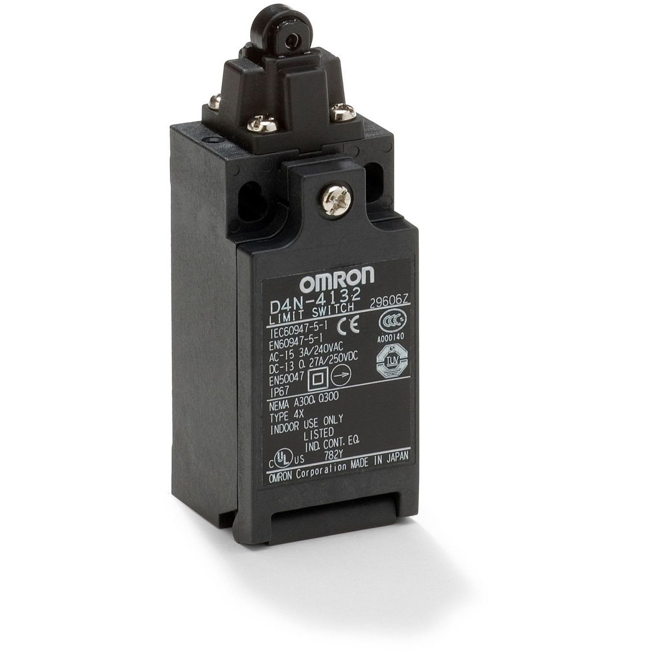 OMRON - Limit switch, Top roller plunger, 2NC/1N - D4N-1F32