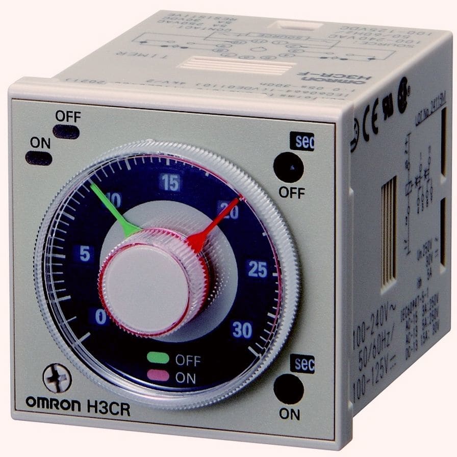 OMRON - Timer, plug-in, 8-pin, 1/16DIN (48 x 48 - H3CR-F8N AC24-48/DC12-48