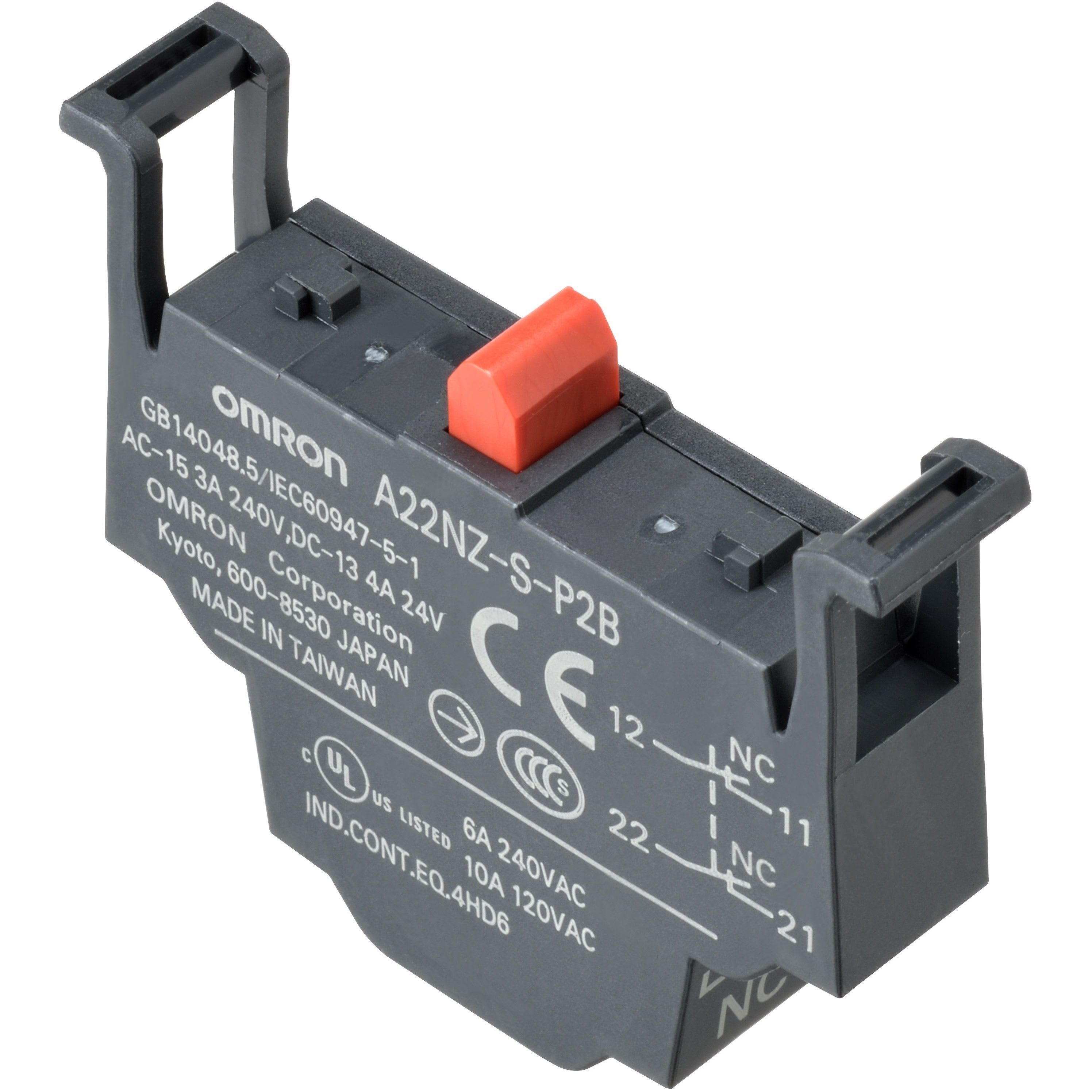 OMRON - A22N contact blocks, DPST-NC, push-in te - A22NZ-S-P2B