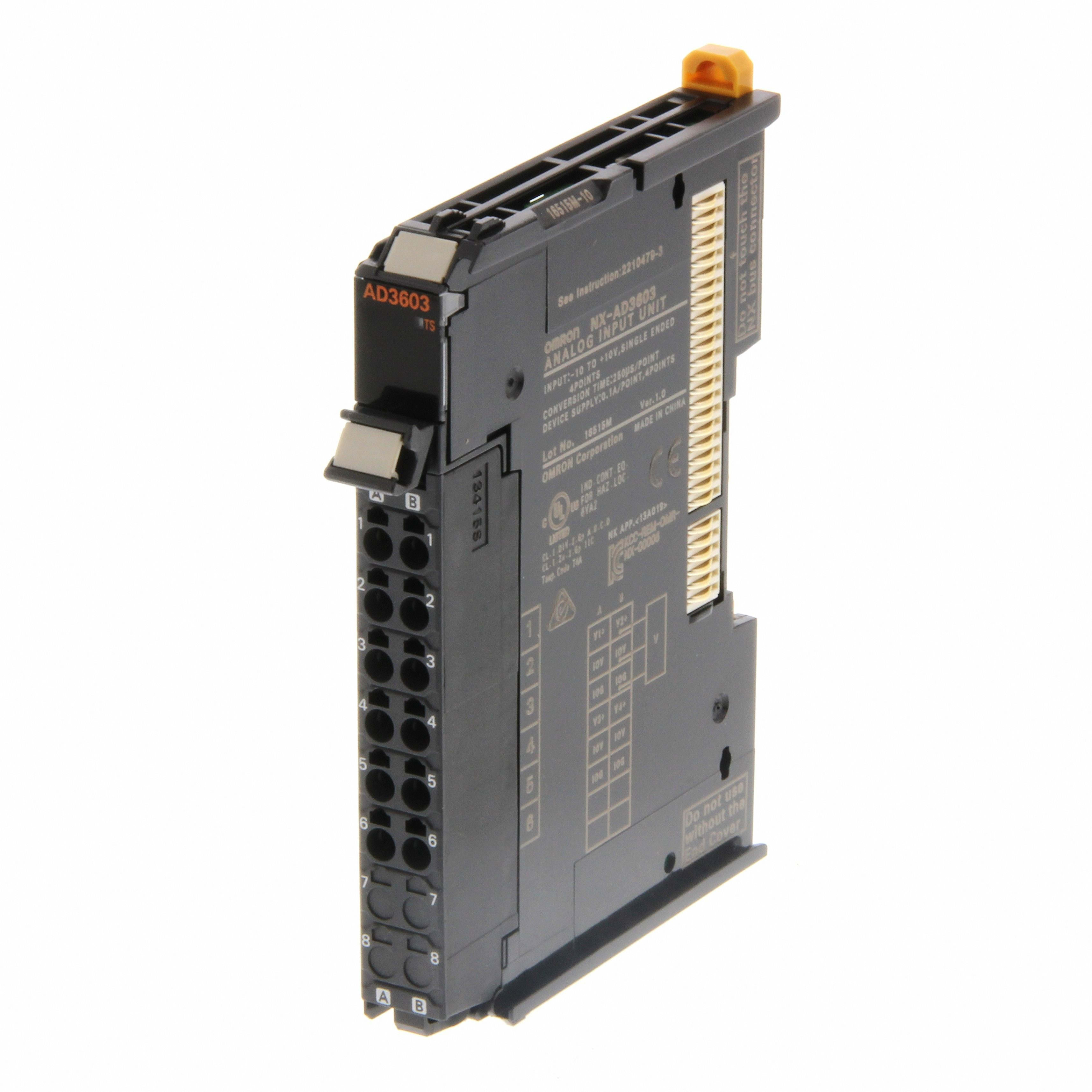 OMRON - 4 Analog Inputs, -10 to 10 V single ende - NX-AD3603