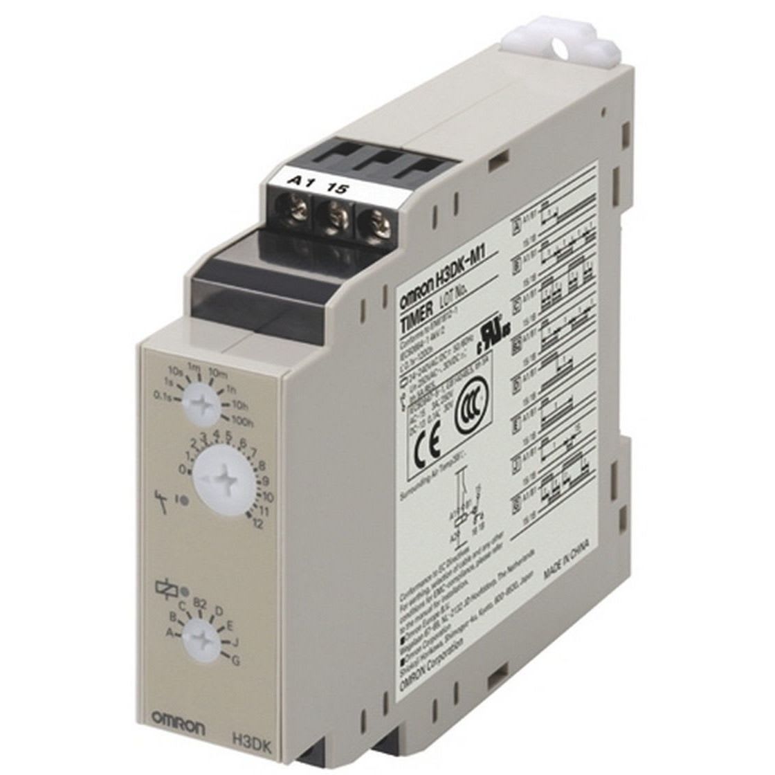 OMRON - Timer, DIN-rail mounting, multi range, m - H3DK-M1 24-240VAC/DC