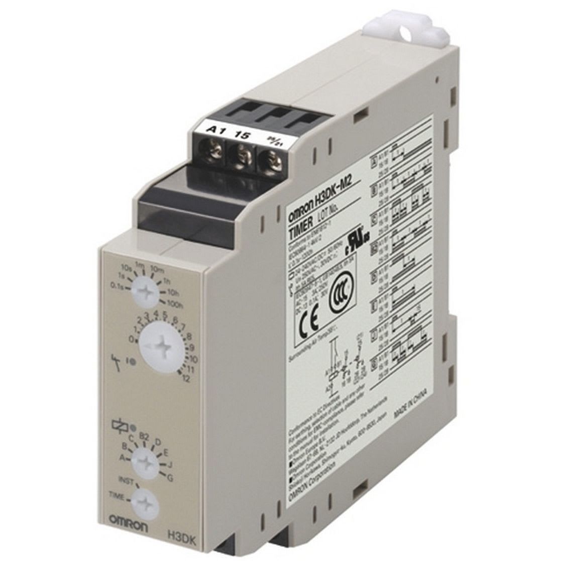 OMRON - Timer, DIN-rail mounting, multi range, m - H3DK-M2 24-240VAC/DC