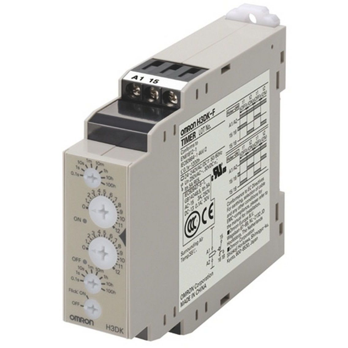 OMRON - Timer, DIN rail mounting, 22.5mm, twin o - H3DK-FA DC12