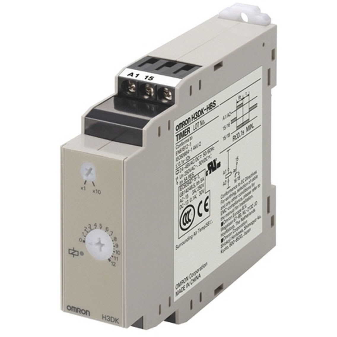 OMRON - Timer, DIN rail mounting, 22.5mm, power - H3DK-HDS AC200-240V