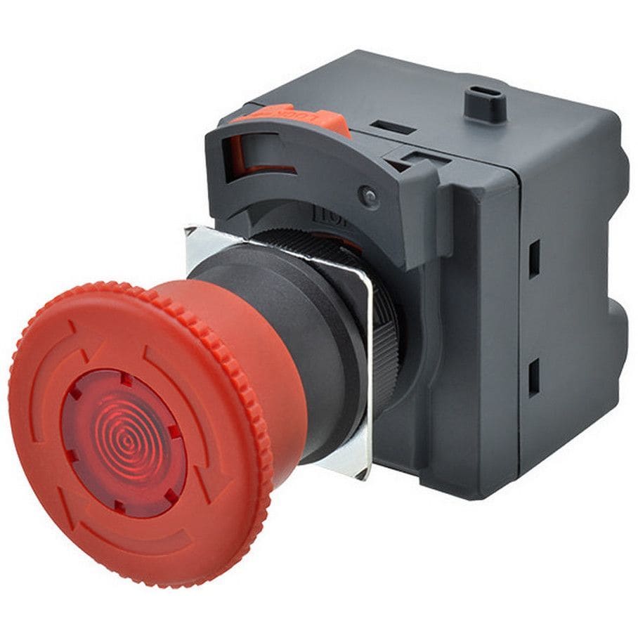 OMRON - Emergency stop switch, Push-in, 24 VAC/D - A22NE-M-PD12-C